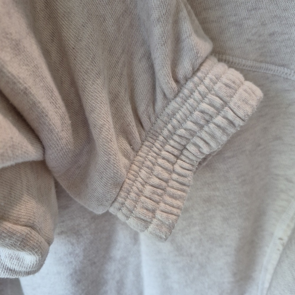 Aerie Cropped Turtleneck Sweatshirt Oatmeal Heather Cream Long Sleeve Size XS - Picture 3 of 6